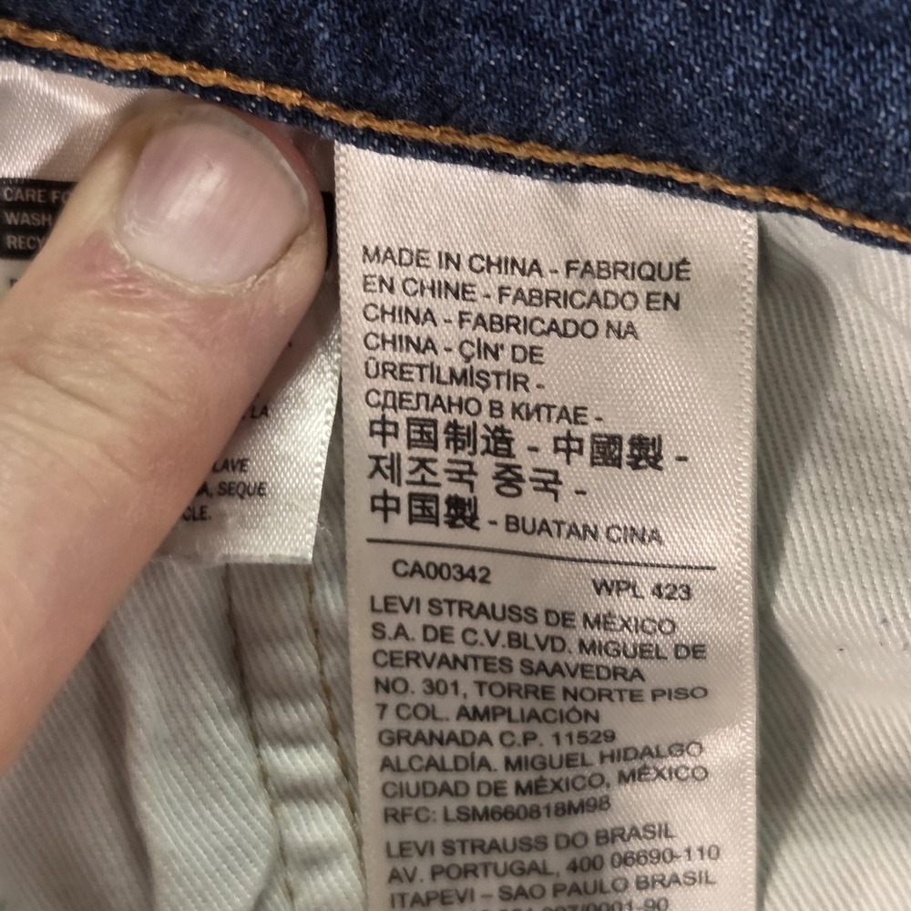 Levis 502 Jeans Mens Selvedge Blue Med Wash Regular Honeycomb Fits 34x31 - Picture 15 of 16